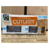 Clear Plastic Cutlery Set, 360 Pieces