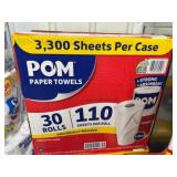 Pom Paper Towels, 30 Rolls, 2-Ply