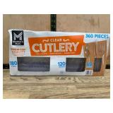 360-Piece Clear Plastic Cutlery Set