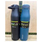 Two Zulu Stainless Steel Water Bottles