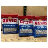 Three Bags of David Original Sunflower Seeds