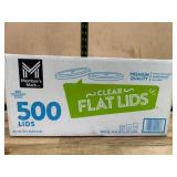 Clear Flat Lids for 12-20 oz Cups, 500-Count