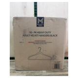 50-Pack Heavy-Duty Velvet Hangers, Black