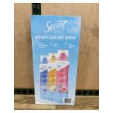 Secret Weightless Dry Spray Antiperspirant Set