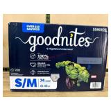 Goodnites S/M Nighttime Underwear, 74 Count