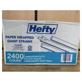 Hefty Paper-Wrapped Giant Straws, 2400-Count