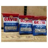 Three Bags of David Original Sunflower Seeds