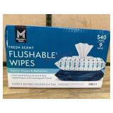 Flushable Wipes Pack, Fresh Scent, 540 Count