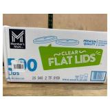 500 Clear Plastic Flat Lids