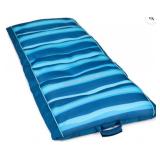 Blue Striped Pool Float with Handle