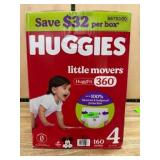 Huggies Little Movers 360 Diapers, Size 4, 160 Ct