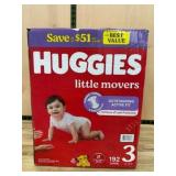 Huggies Little Movers Size 3 Diapers, 192 Count
