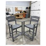 2 polywood outdoor bar height chairs