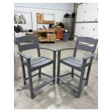 2 polywood outdoor bar height chairs