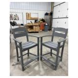 2 polywood outdoor bar height chairs