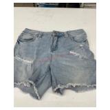 Women's Light Wash Distressed Denim Shorts