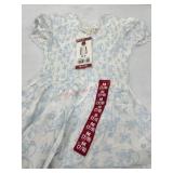 Girls' Smocked Dress, Size M (7/8), Light Blue Flo