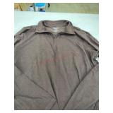Men's Quarter-Zip Brown Pullover, Size XL