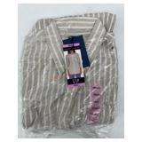 Gap Beige-Striped Linen Button-Down Shirt, Small