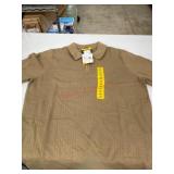 Express Knit Polo Shirt in Tan, Size M