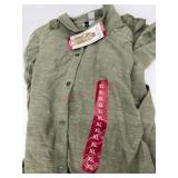 Nine West Women's Shirt Dress, XL, Olive Green