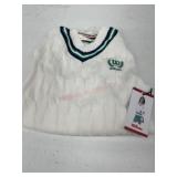 Wilson White Knit Tennis Sweater with Green Trim