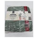 Women's Green Notch Collar Pajama Set, Size XL