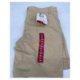 Men's Khaki Flat-Front Shorts, Size 34