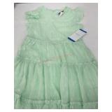 Green Girl's Sleeveless Tiered Dress