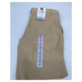 Men's Khaki Flat-Front Shorts