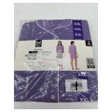 Women's Two-Piece Notch Pajama Set, Purple, XXL