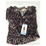 Velvet Dress with Leopard Print Design