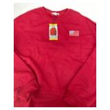 Red Women's Sweatshirt with American Flag Patch