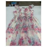 Children's Floral Smocked Dress with Straps