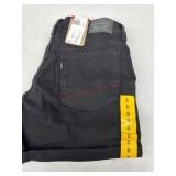 Black Denim Shorts with Rear Pockets