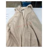 Beige Sherpa-Lined Zipper Hoodie, Size 3xl