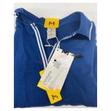 Women's Solid Blue Short-Sleeve Polo Shirt