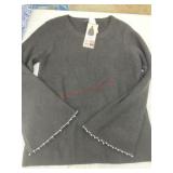 Women's Ribbed Sweater with Pearl Detail