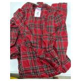 Women's Small Red Plaid Button-Up Dress