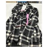Women's Small Plaid Button-Up Jacket