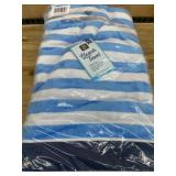 Striped Cotton Beach Towel in Blue and White