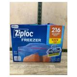 Ziploc Freezer Bags, Quart Size, 216 Count