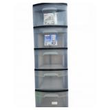 Sterilite 5-Drawer Plastic Storage Tower 12x