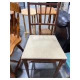 Wooden Side Chair With Upholstered Seat