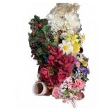 Large Bin of Assorted Artificial Flowers