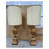 49" Tall Gold and Black Table Lamps