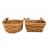 Longaberger Handwoven Basket Pair 1993