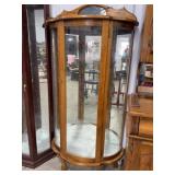 Curved Glass Display Cabinet, 31x64x13 Inches