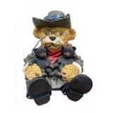 Cowboy Bear Figurine with Two Cubs
