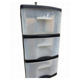 Three-Drawer Plastic Storage Organizer 13x14x